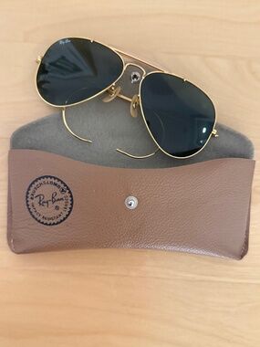 Pristine Vintage B&L Ray-Ban Outdoorsman Aviator Sunglasses 58mm w/ Case